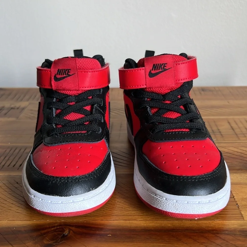 Nike Kids Court Borough Mid University Red & Black Shoes